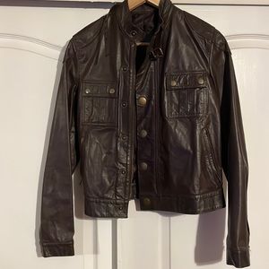 Brown leather jacket